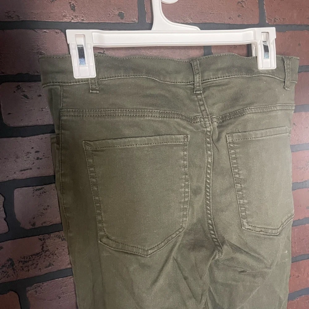 Express Green Skinny Jeans - Ripped - Picture 6 of 7